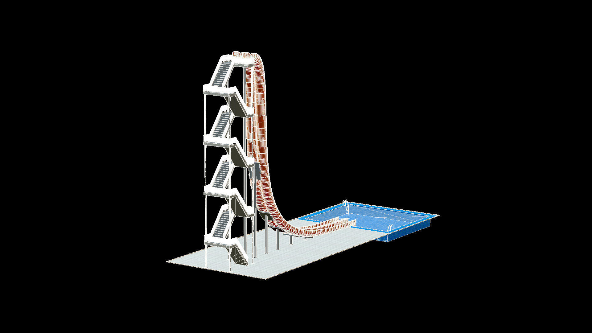Water Slide 02 Low-poly 3D model_19