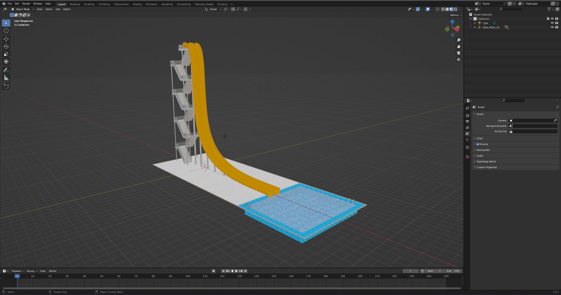 Water Slide 02 Low-poly 3D model_15