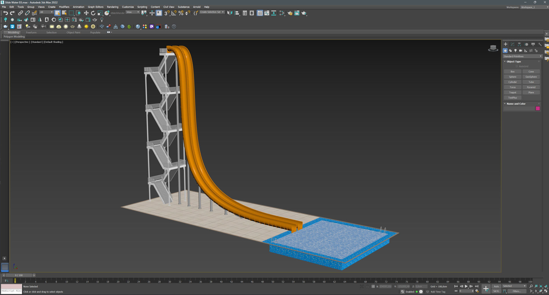 Water Slide 02 Low-poly 3D model_16