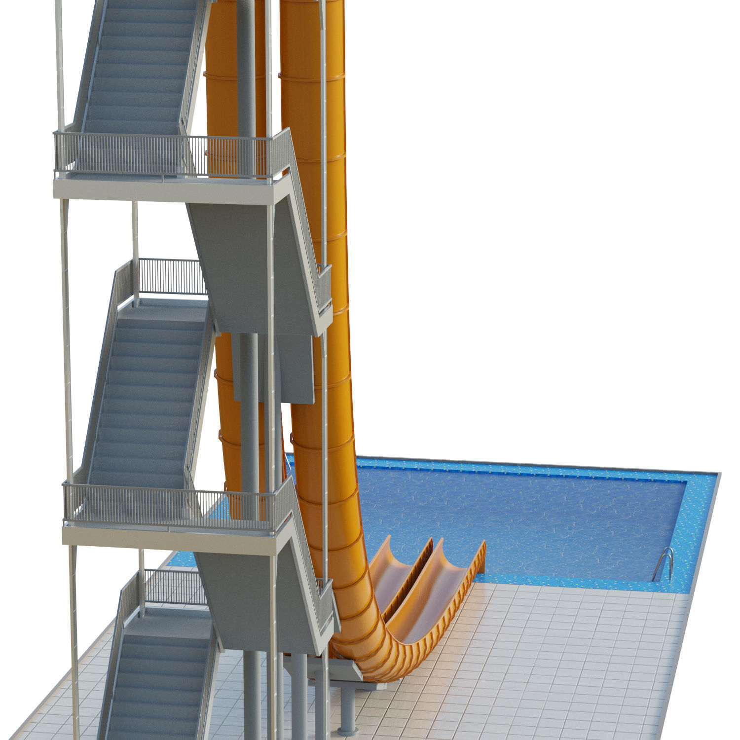 Water Slide 02 Low-poly 3D model_10
