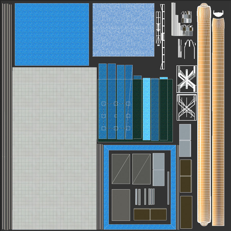 Water Slide 02 Low-poly 3D model_20