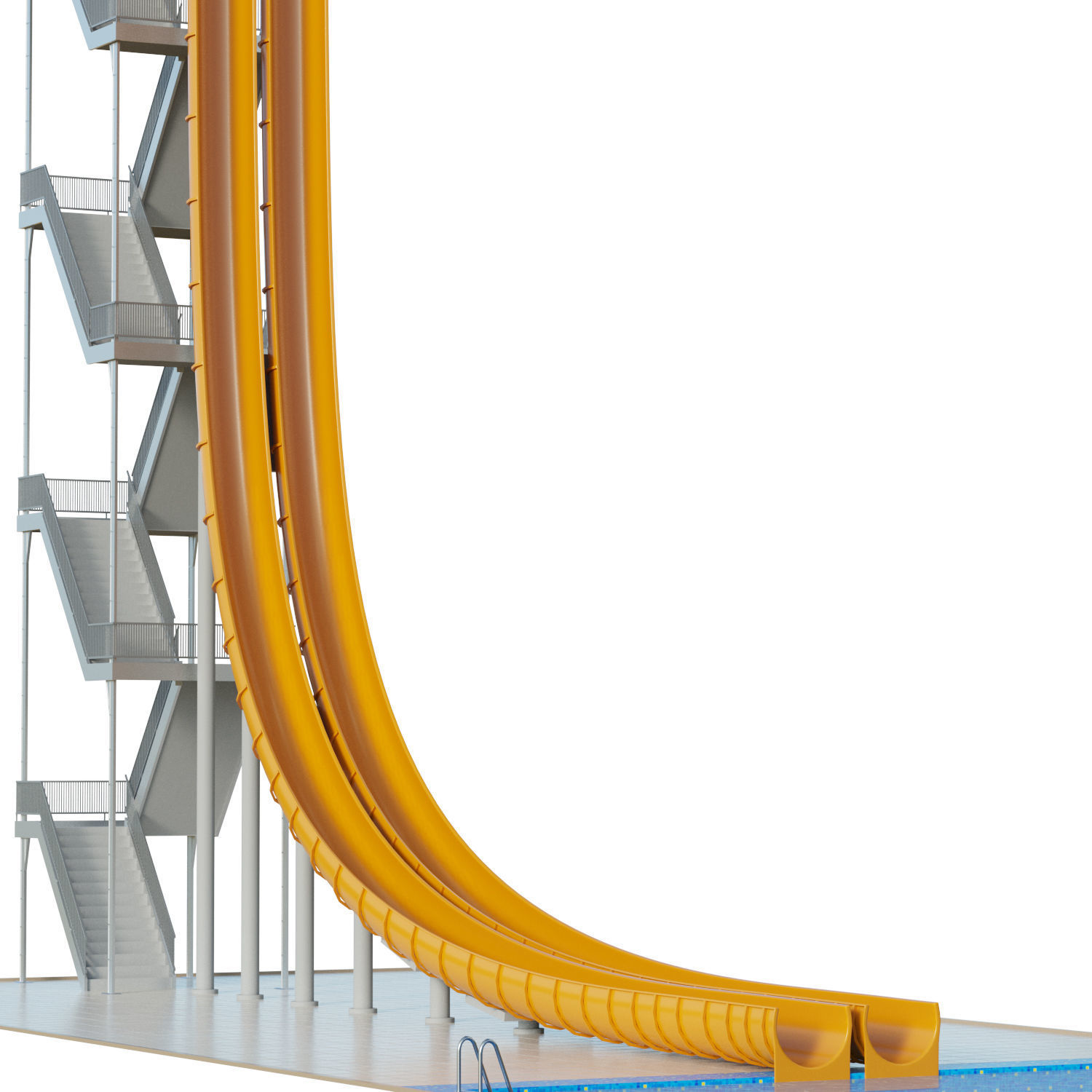Water Slide 02 Low-poly 3D model_12