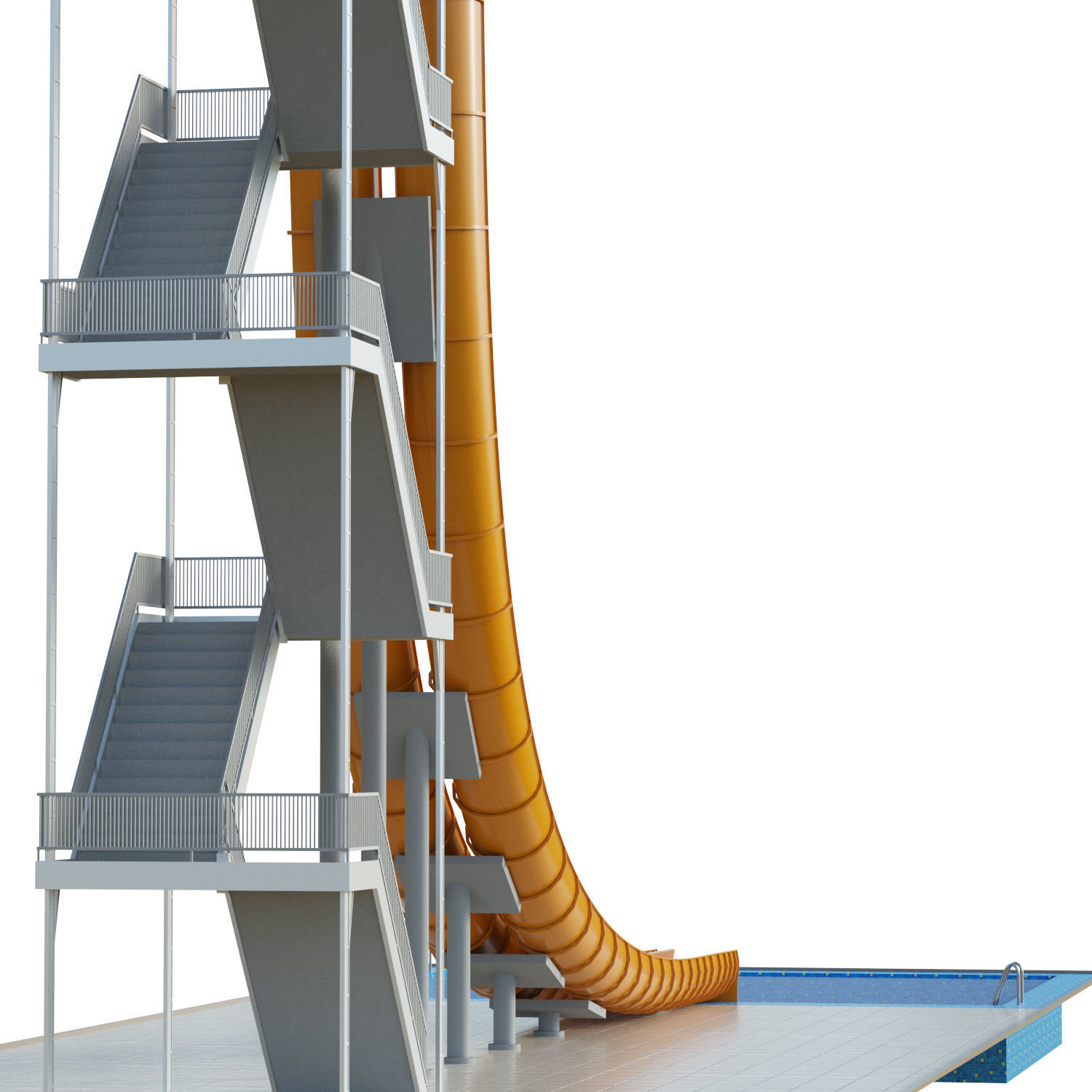 Water Slide 02 Low-poly 3D model_11