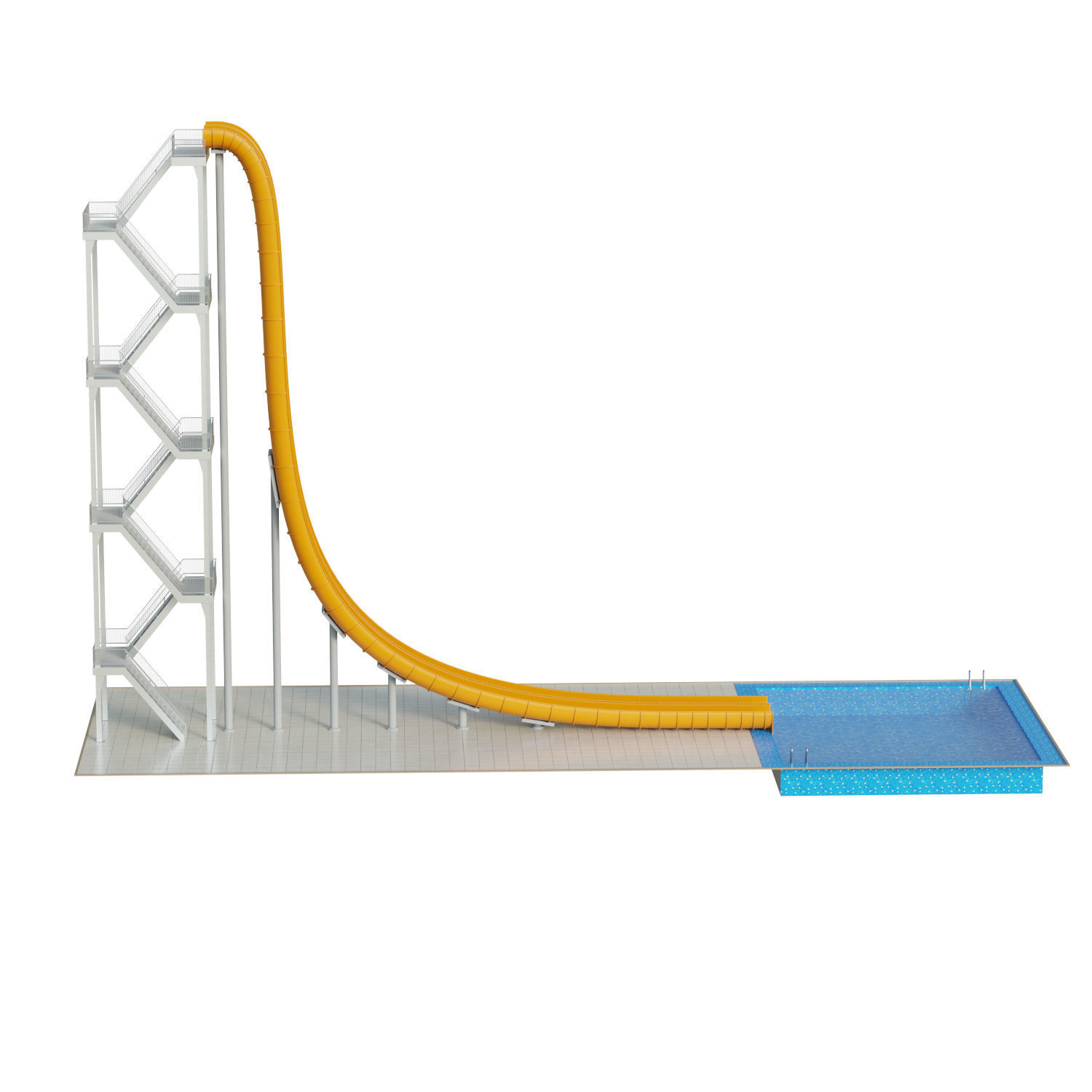 Water Slide 02 Low-poly 3D model_7
