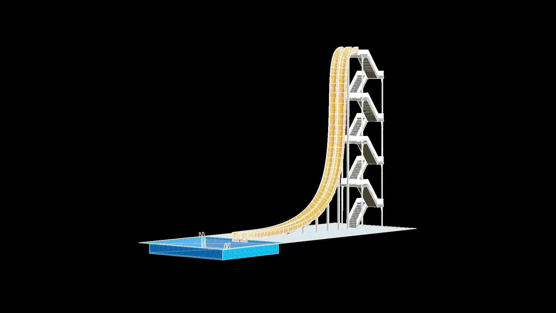 Water Slide 02 Low-poly 3D model_18