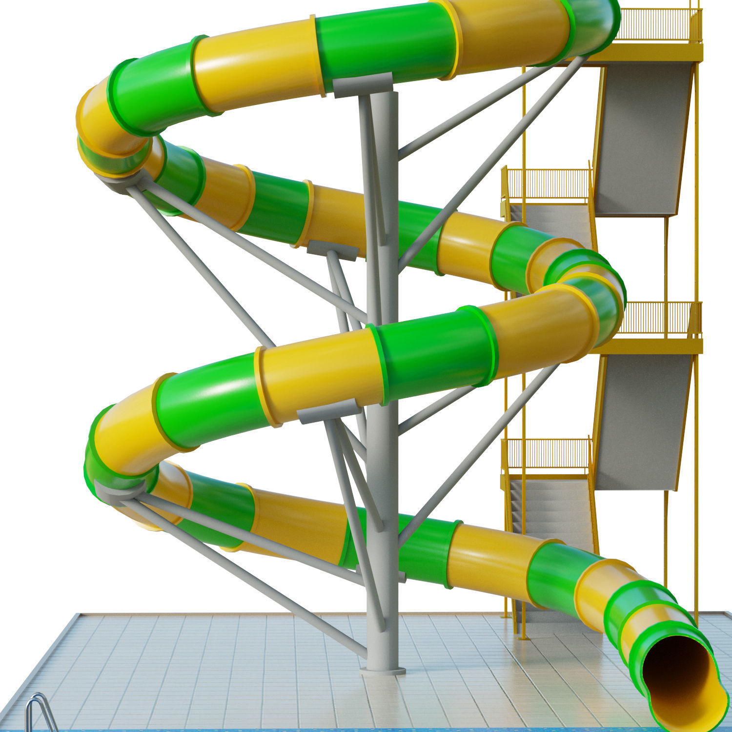 Water Slide 03 Low-poly 3D model_16