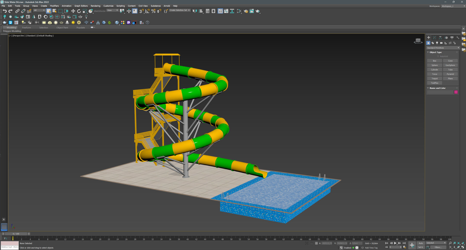 Water Slide 03 Low-poly 3D model_20