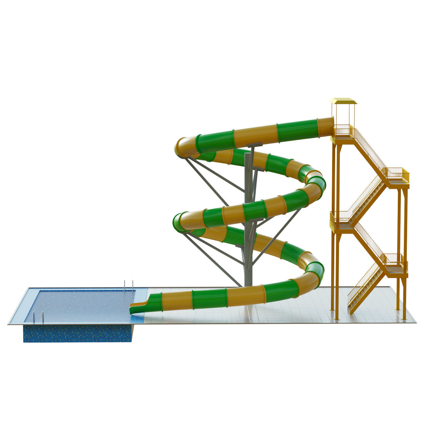 Water Slide 03 Low-poly 3D model_11