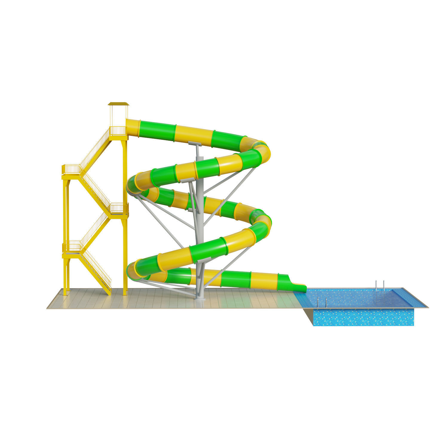Water Slide 03 Low-poly 3D model_4