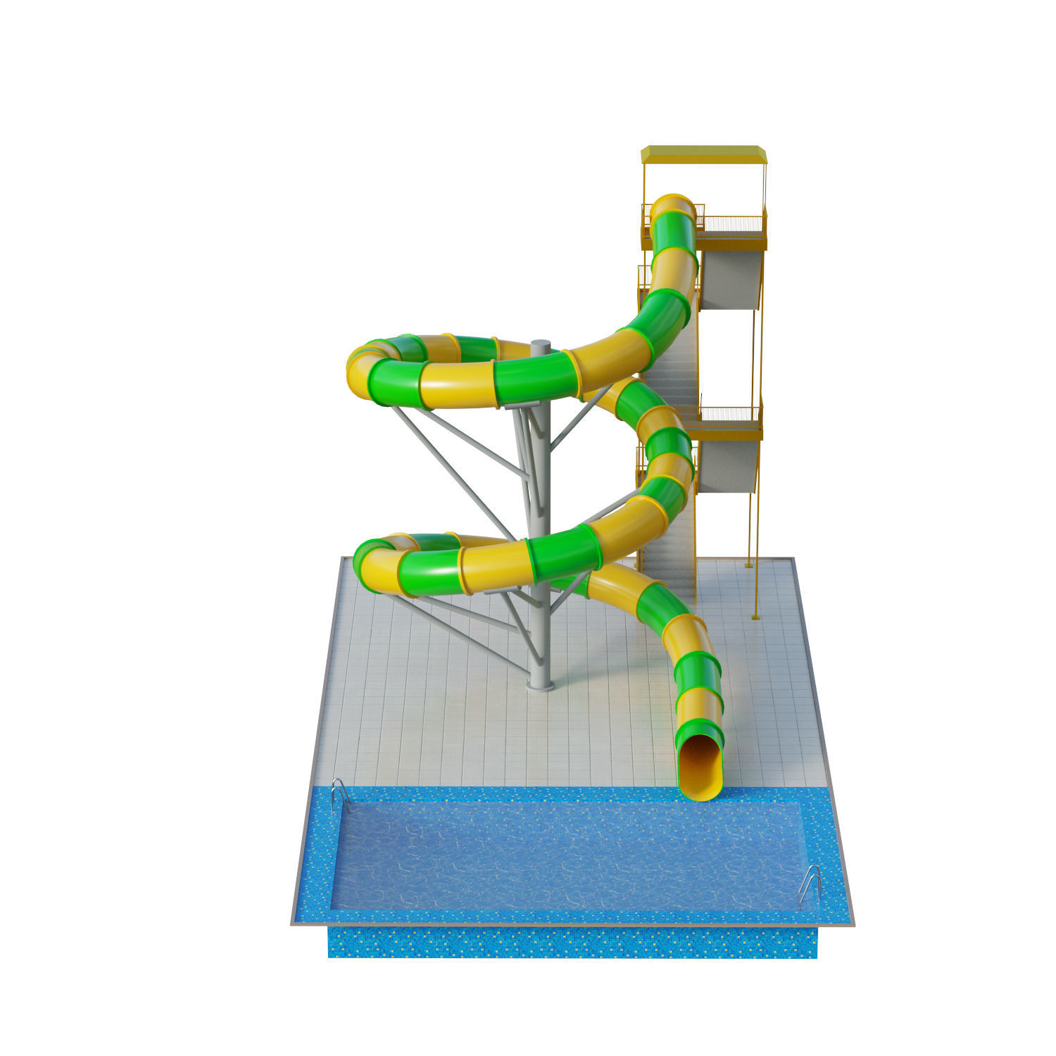 Water Slide 03 Low-poly 3D model_2