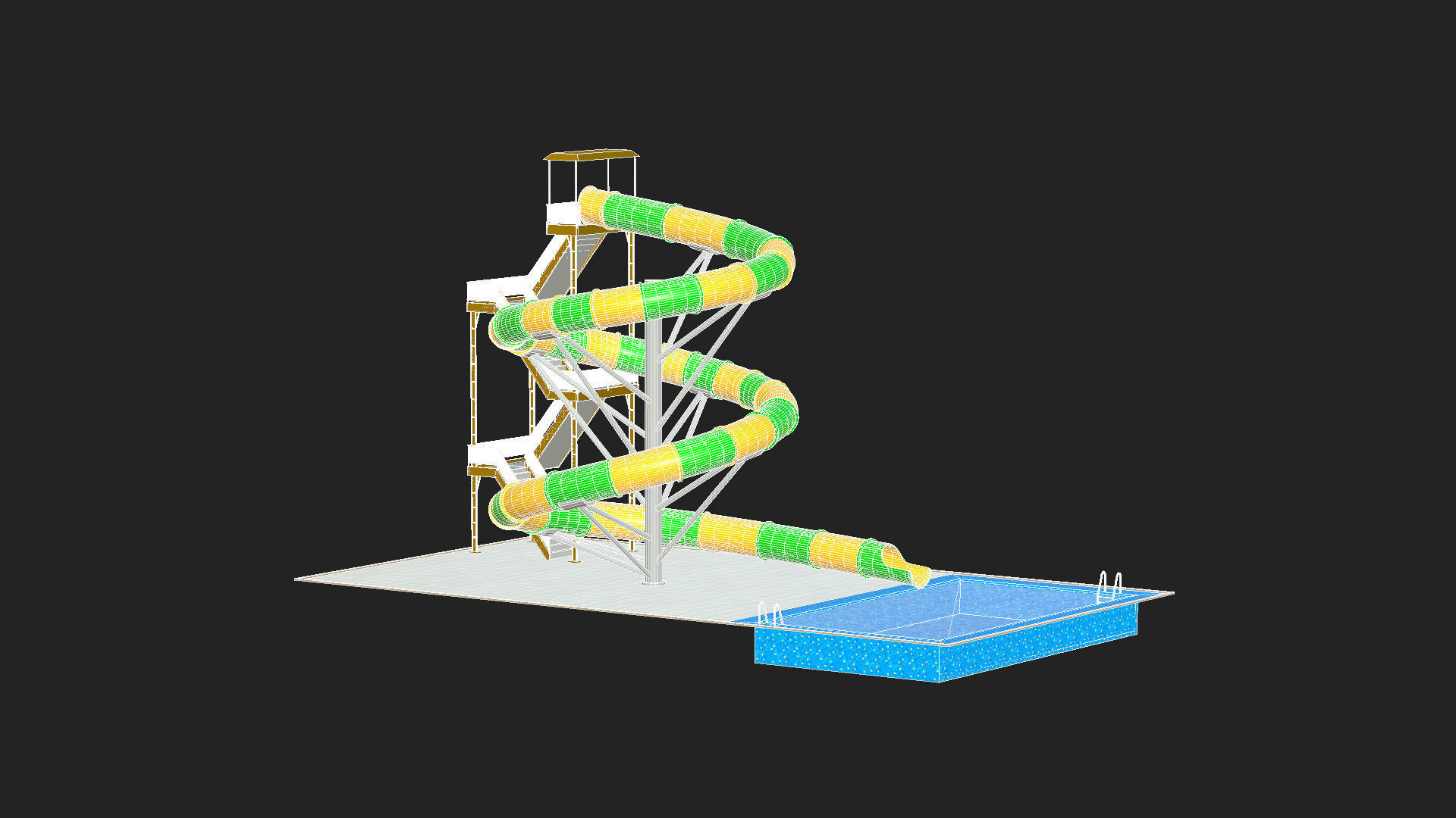 Water Slide 03 Low-poly 3D model_22