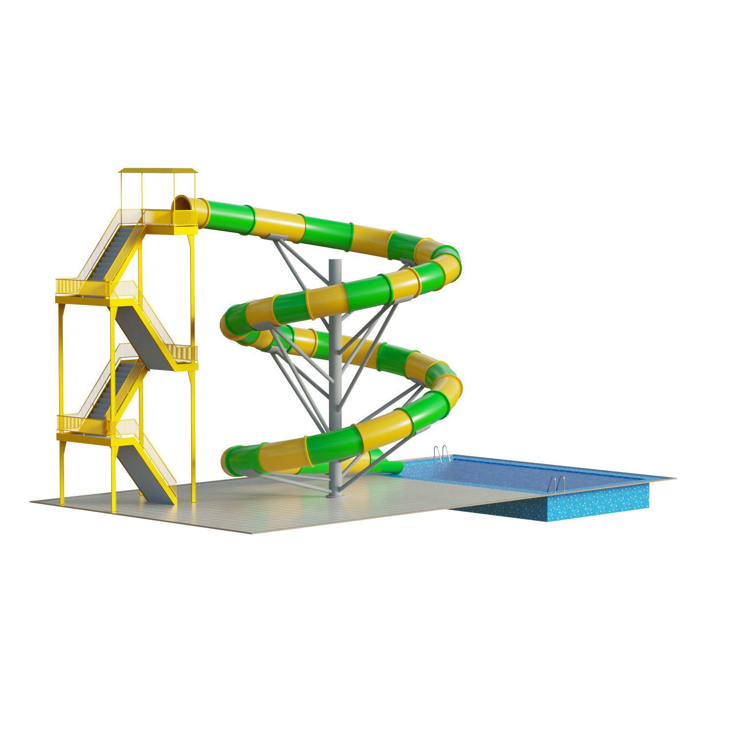 Water Slide 03 Low-poly 3D model_6