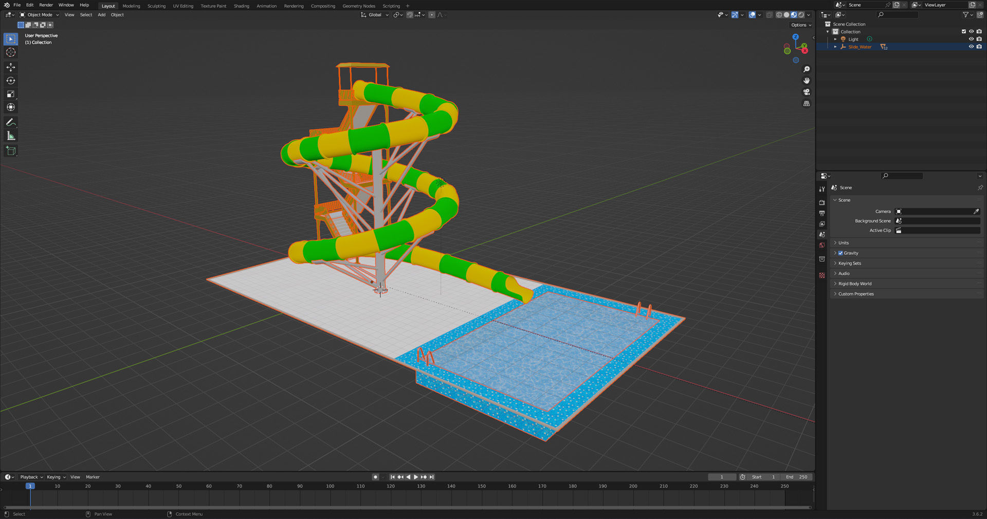 Water Slide 03 Low-poly 3D model_19