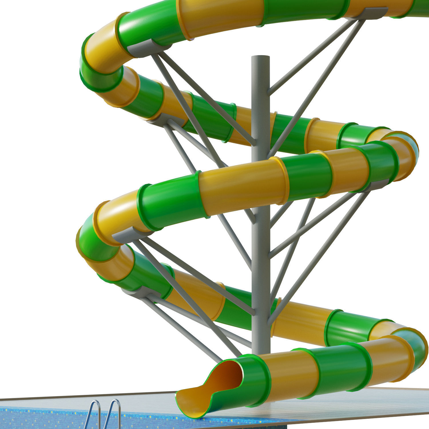 Water Slide 03 Low-poly 3D model_15