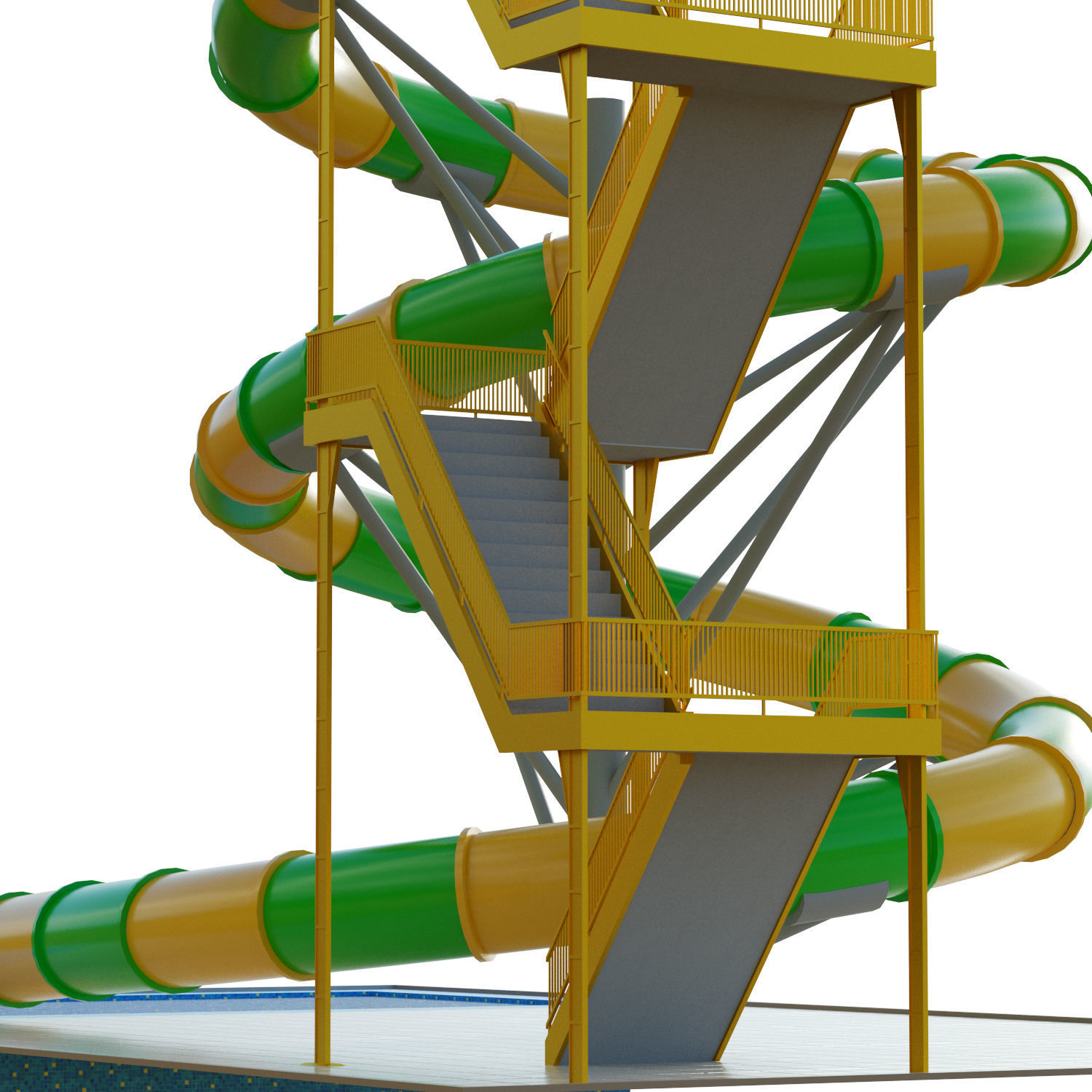 Water Slide 03 Low-poly 3D model_13