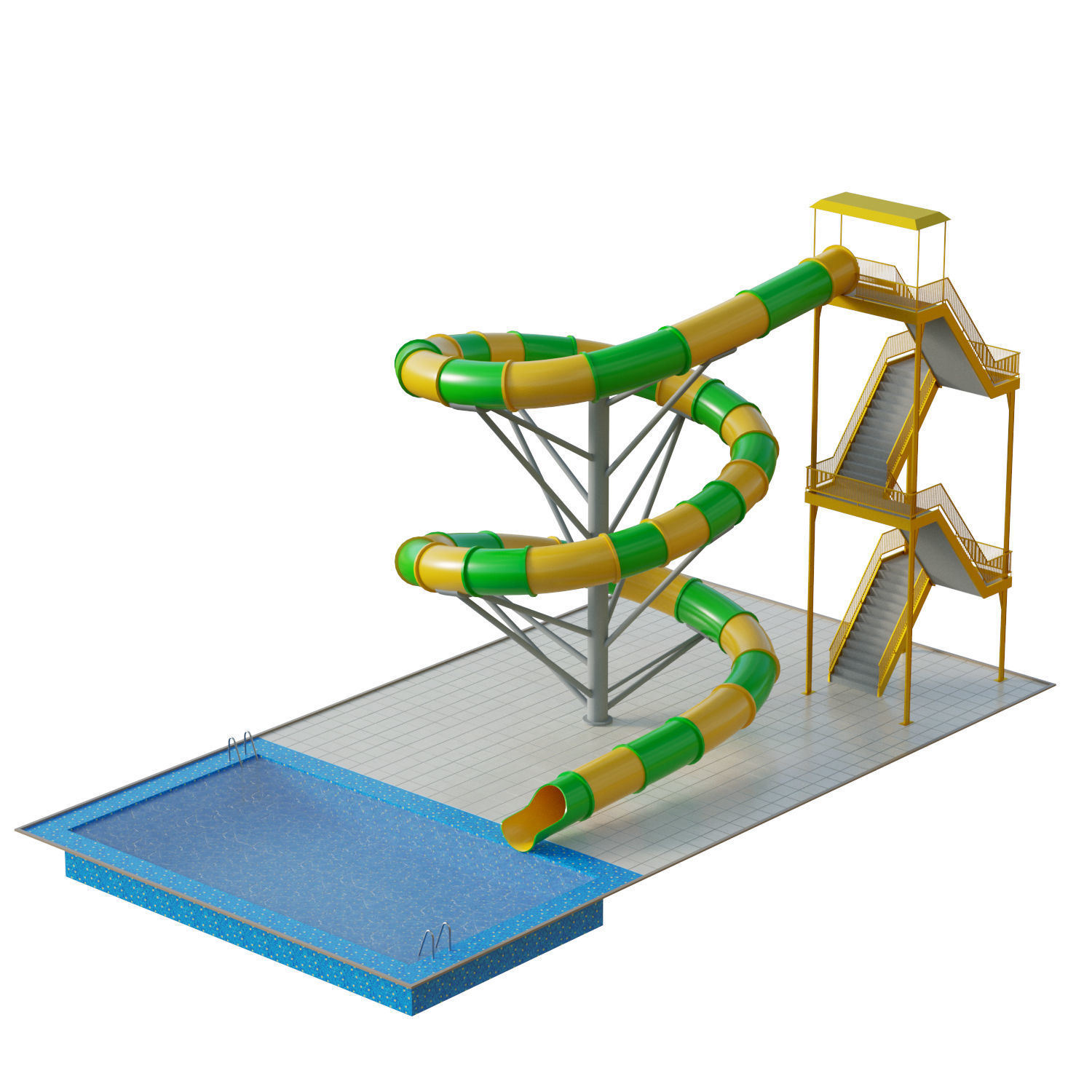Water Slide 03 Low-poly 3D model_1
