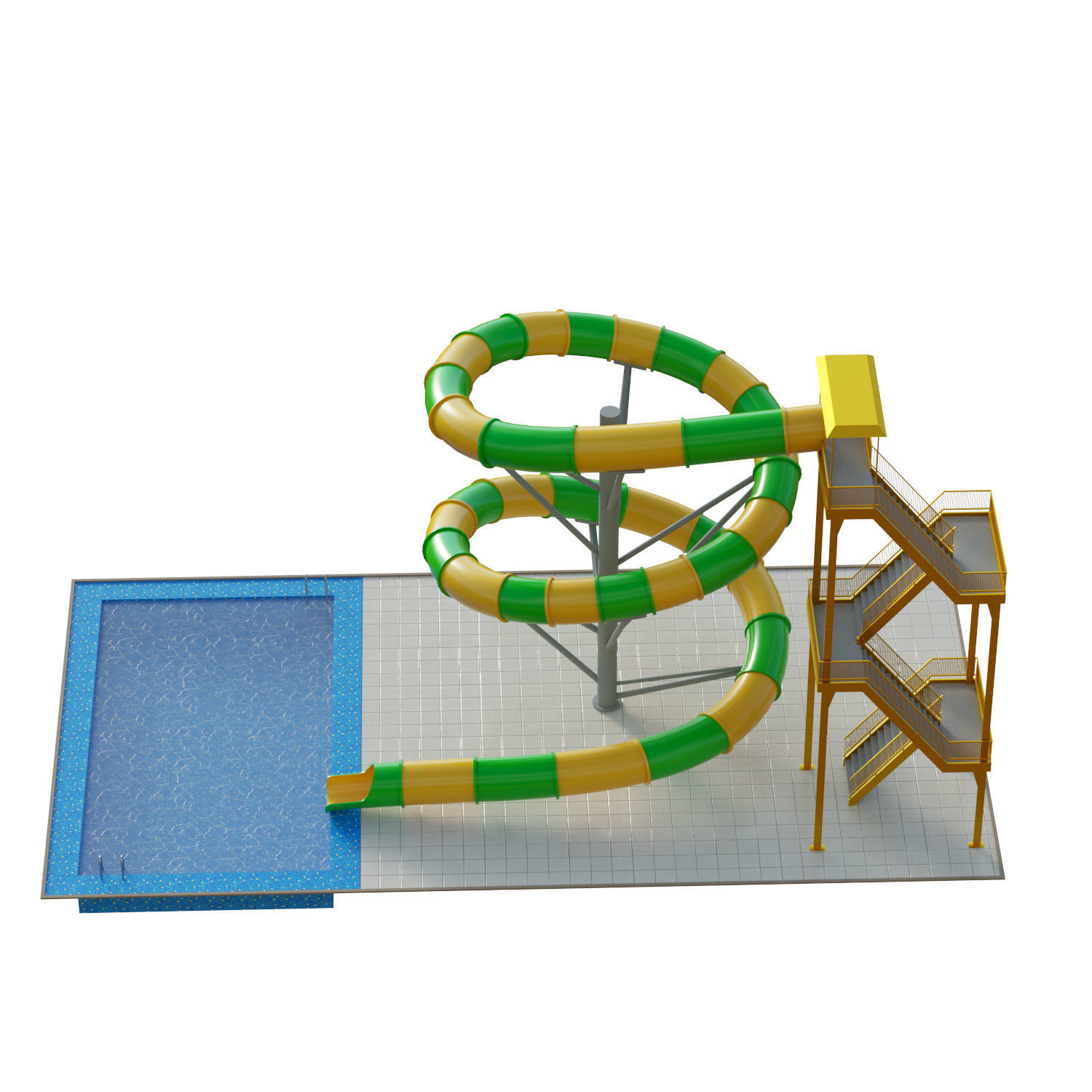 Water Slide 03 Low-poly 3D model_10