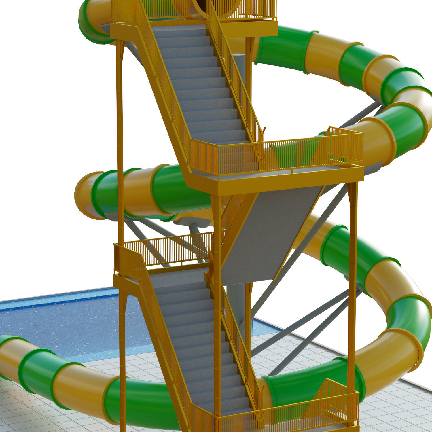 Water Slide 03 Low-poly 3D model_14