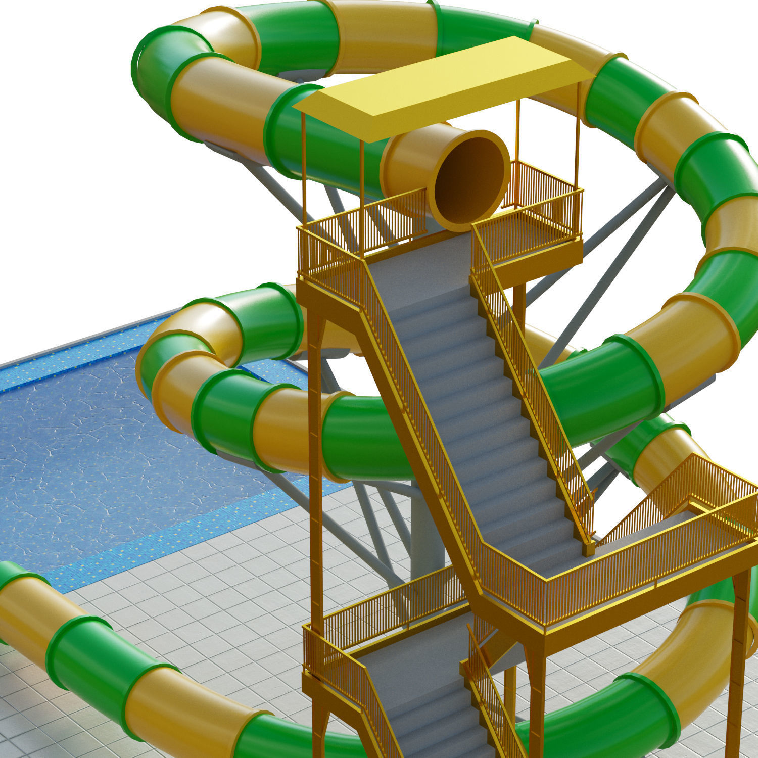 Water Slide 03 Low-poly 3D model_12
