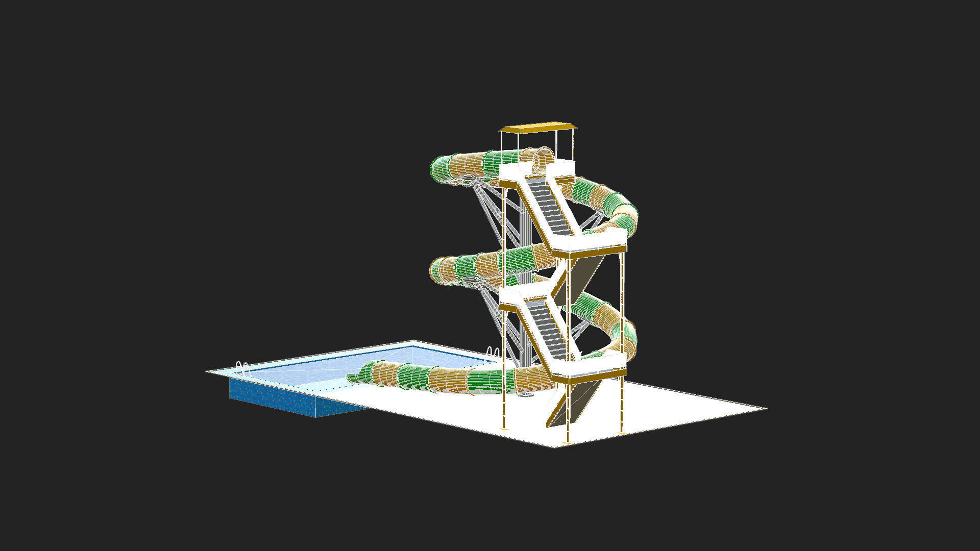 Water Slide 03 Low-poly 3D model_23