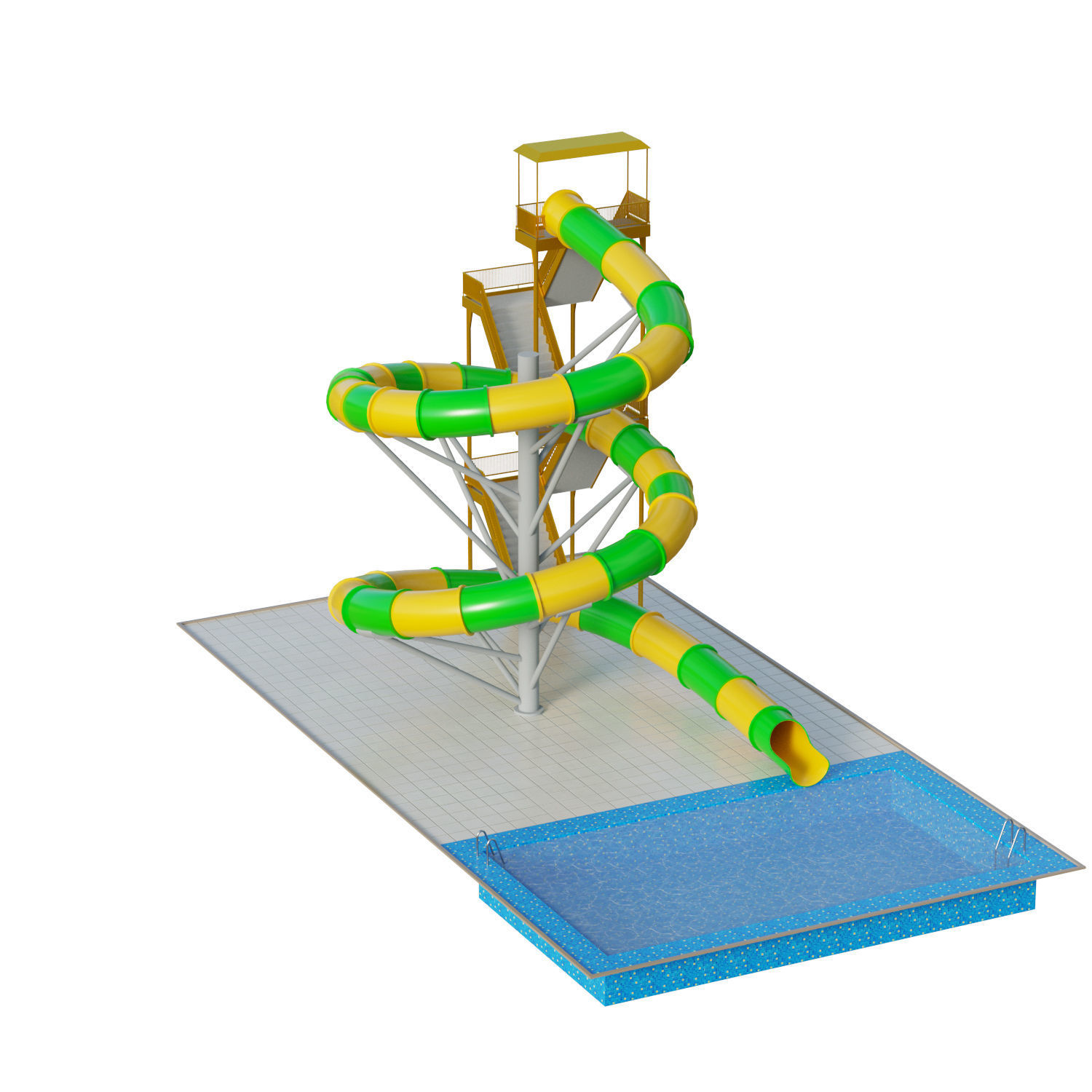 Water Slide 03 Low-poly 3D model_3