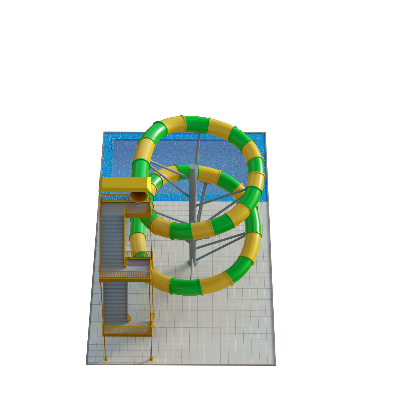 Water Slide 03 Low-poly 3D model_8