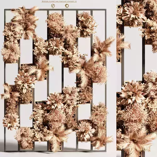 Wooden planks and vertical garden 11