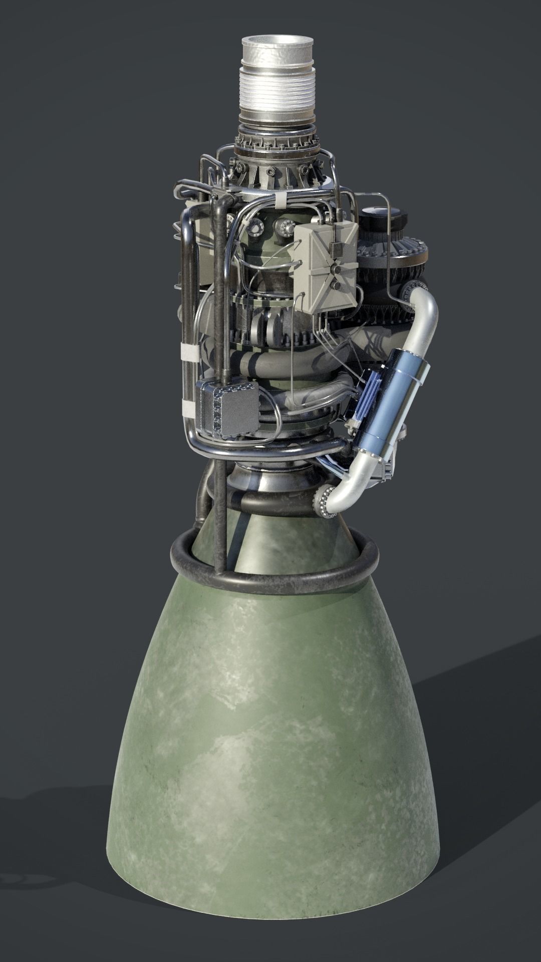 Raptor 2 Rocket Engine Low-poly 3D model_1