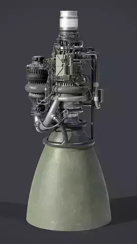 Raptor 2 Rocket Engine Low-poly 3D model