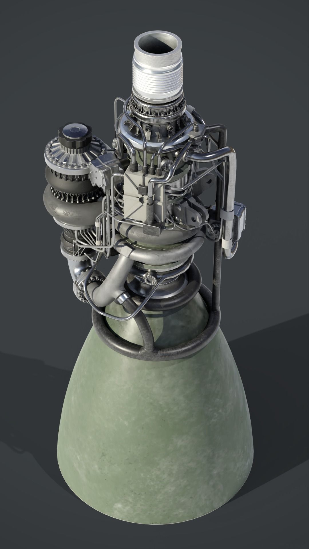 Raptor 2 Rocket Engine Low-poly 3D model_2