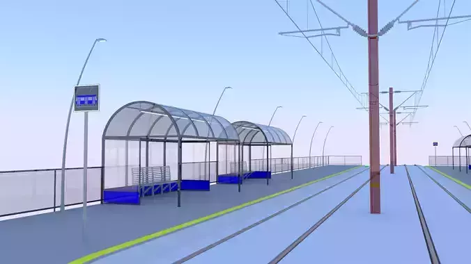 Tram stop II 3D model