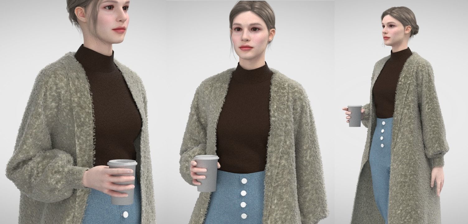 Daily Outfitt 2 Female 3D model_1