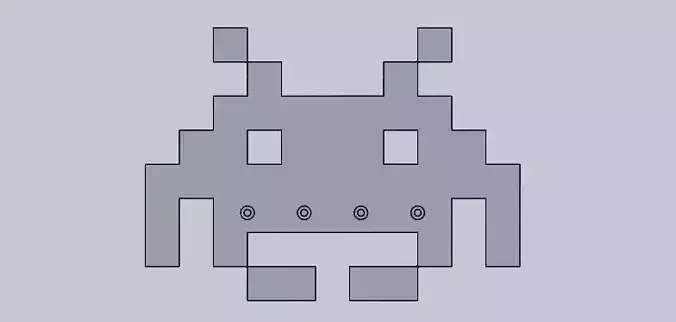 Space Invaders Key Holder 3D print model