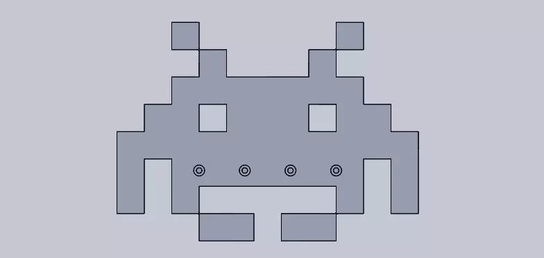 Space Invaders Key Holder 3D print model