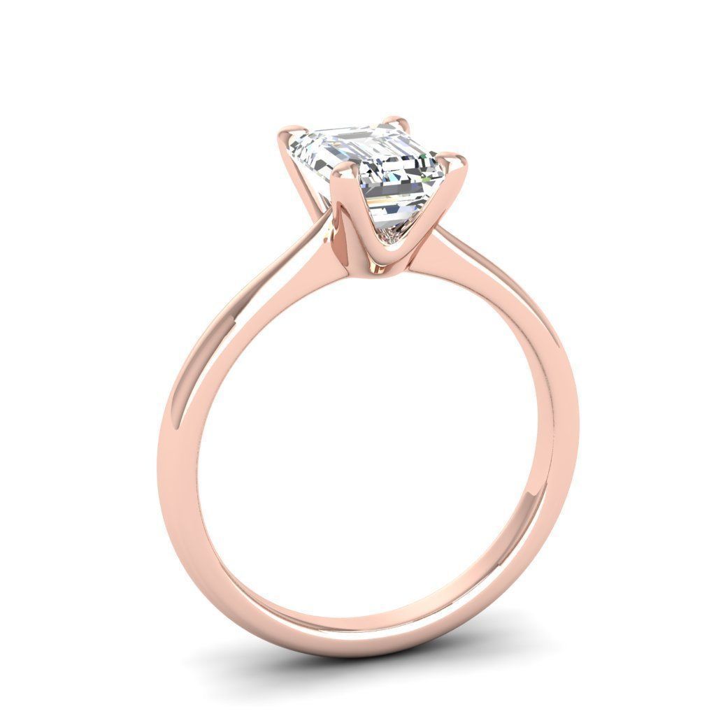 Engagement ring Linda emerald 3D print model_22