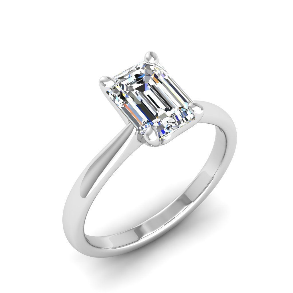 Engagement ring Linda emerald 3D print model_26