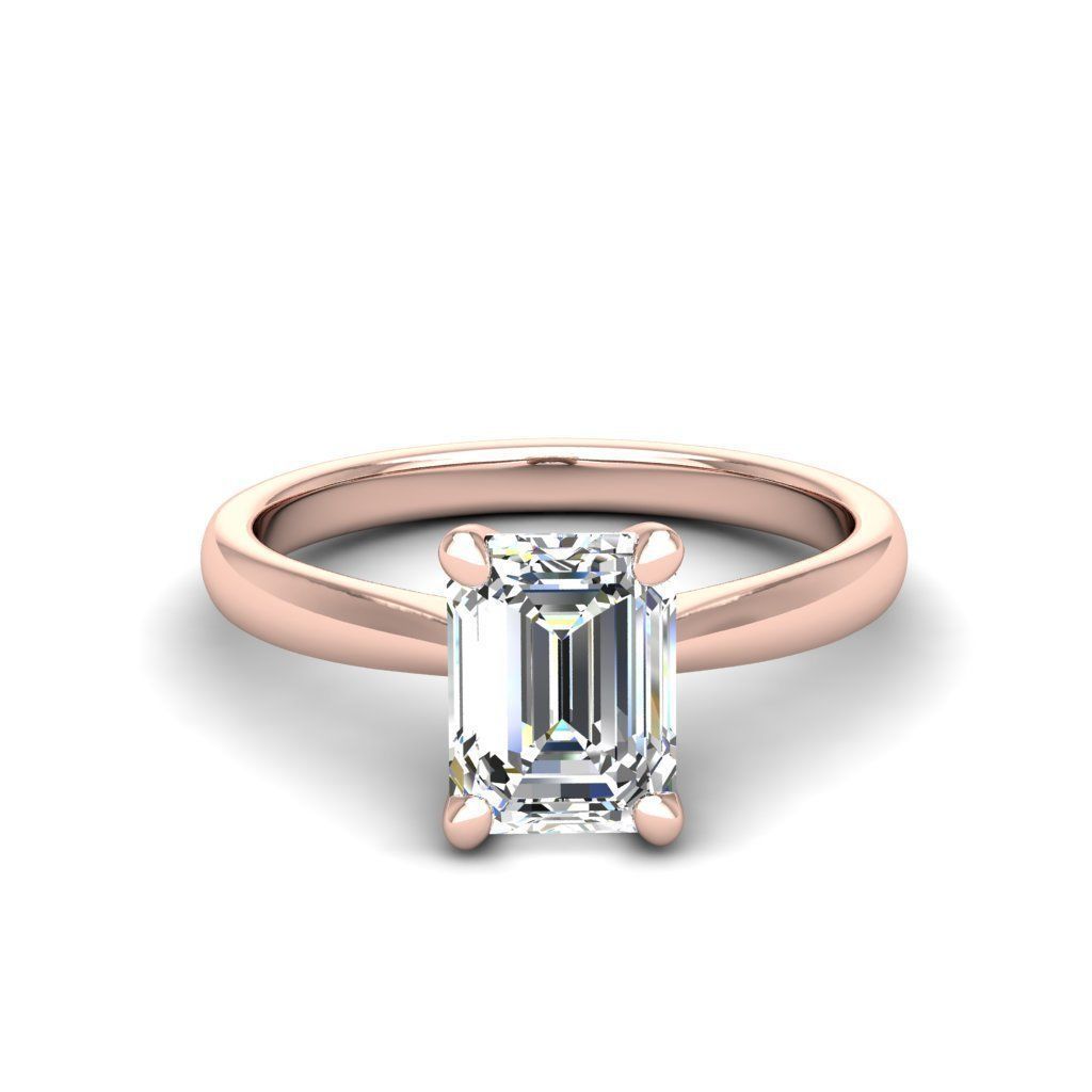 Engagement ring Linda emerald 3D print model_17