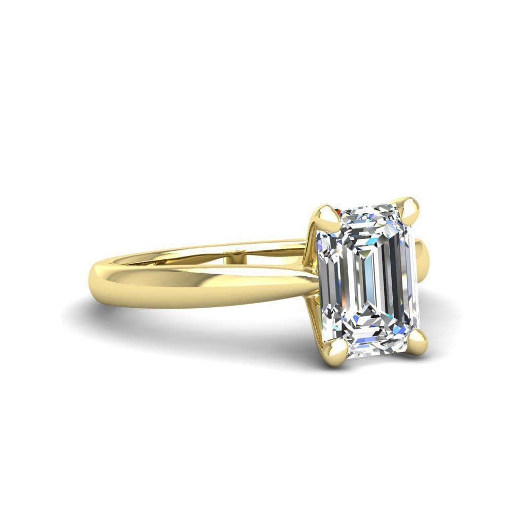 Engagement ring Linda emerald 3D print model_23