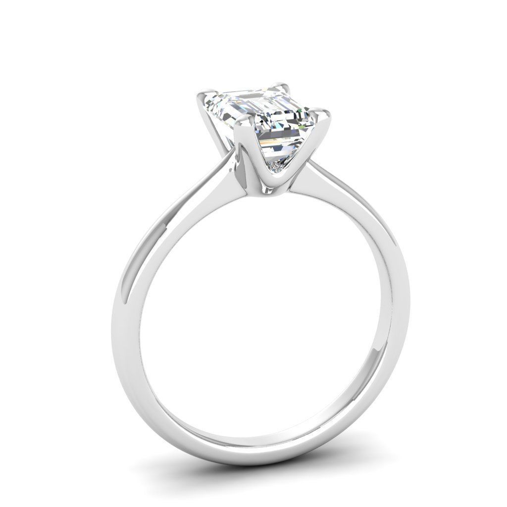 Engagement ring Linda emerald 3D print model_4