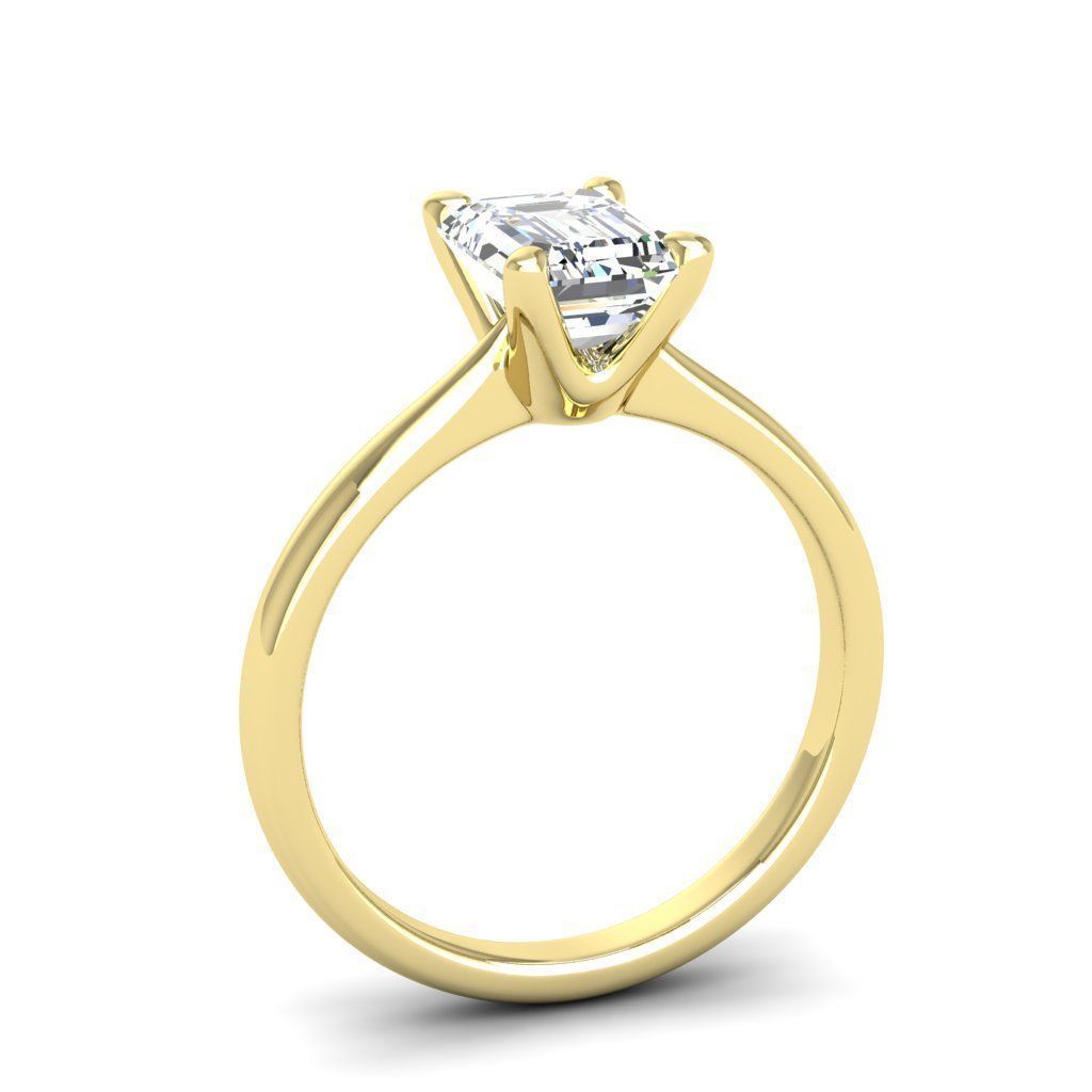 Engagement ring Linda emerald 3D print model_5