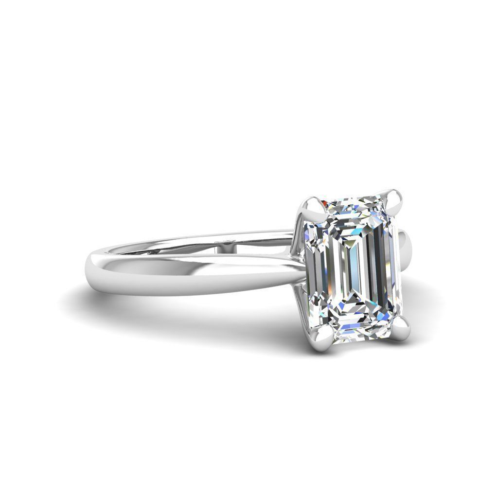 Engagement ring Linda emerald 3D print model_12