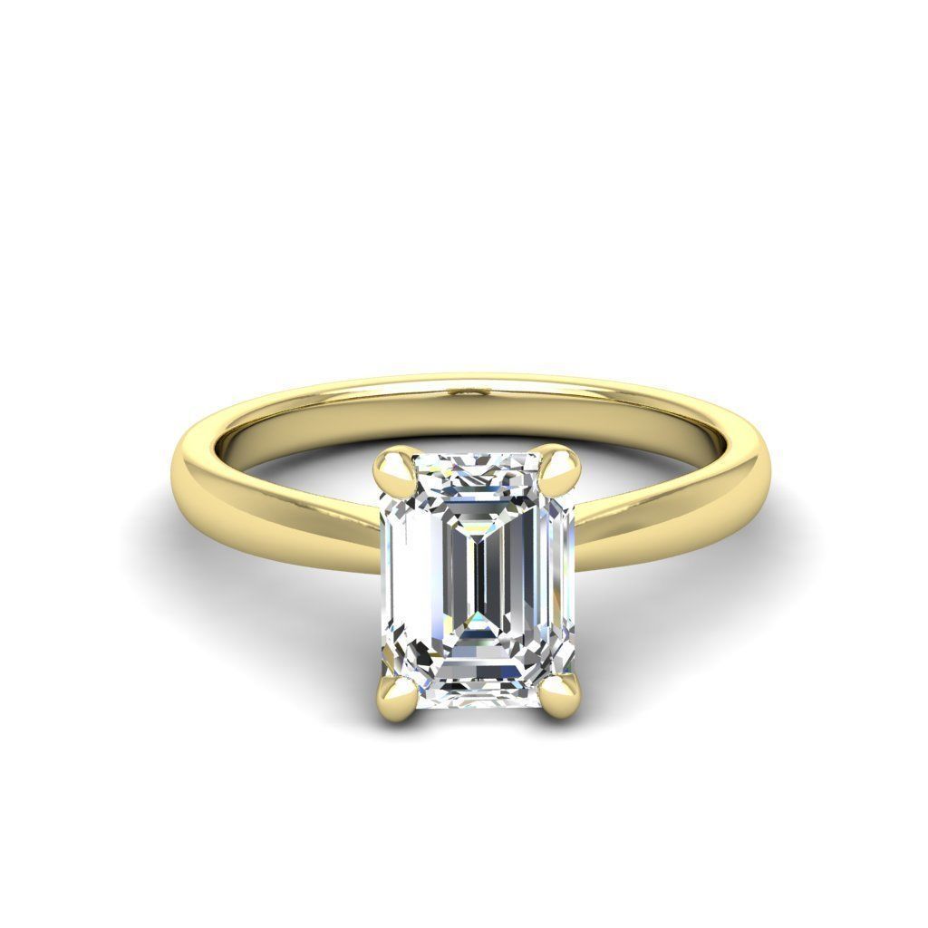 Engagement ring Linda emerald 3D print model_16