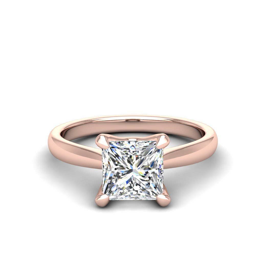 Engagement ring Linda princess 3D print model_16