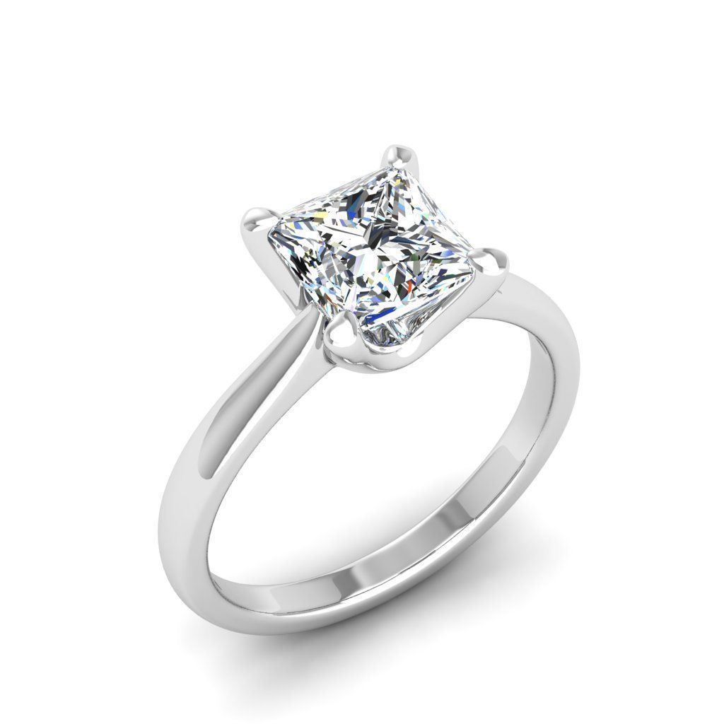 Engagement ring Linda princess 3D print model_13