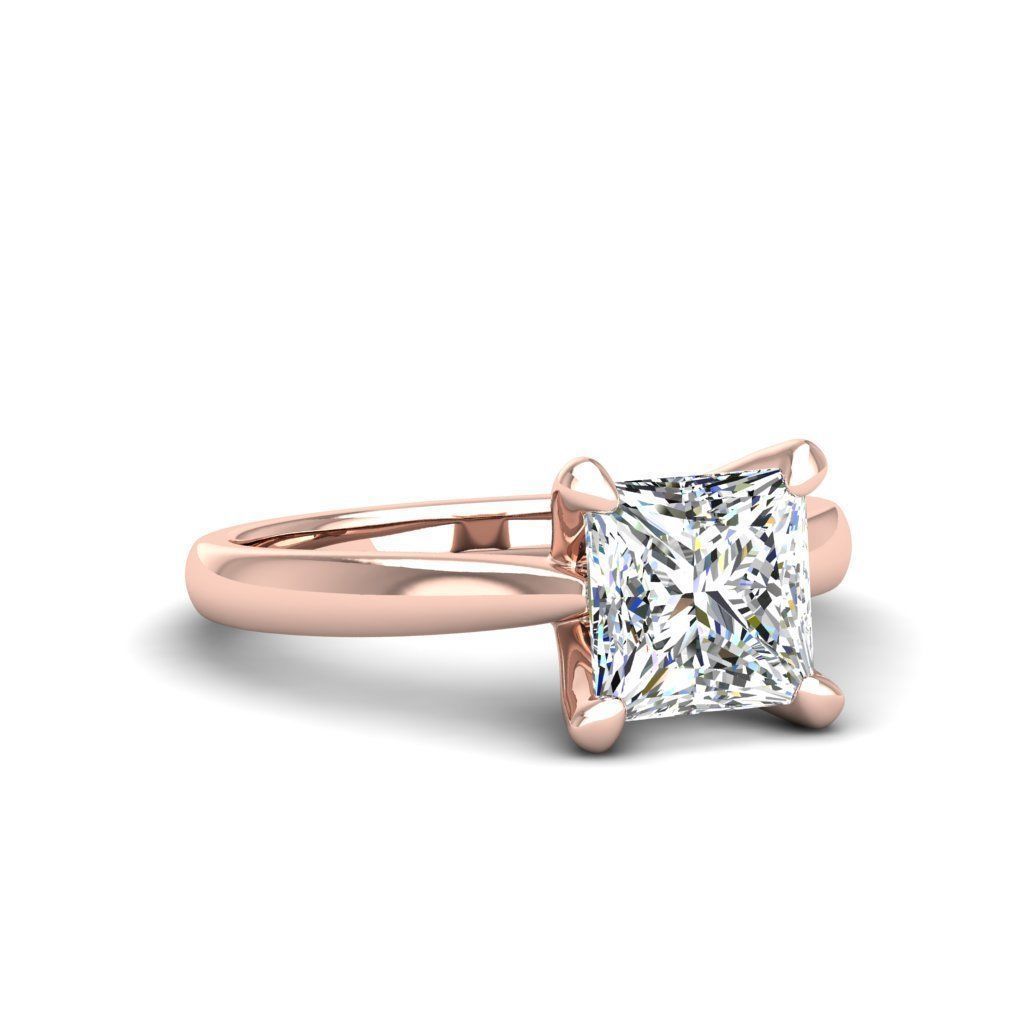 Engagement ring Linda princess 3D print model_10