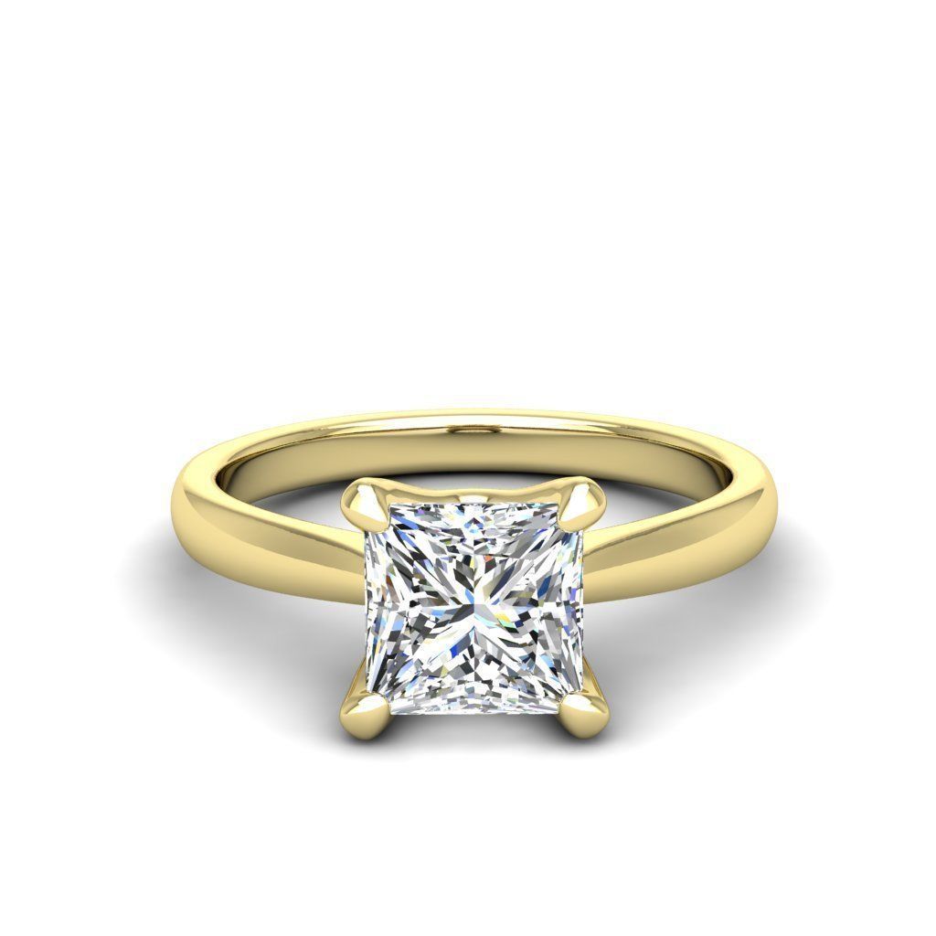 Engagement ring Linda princess 3D print model_18