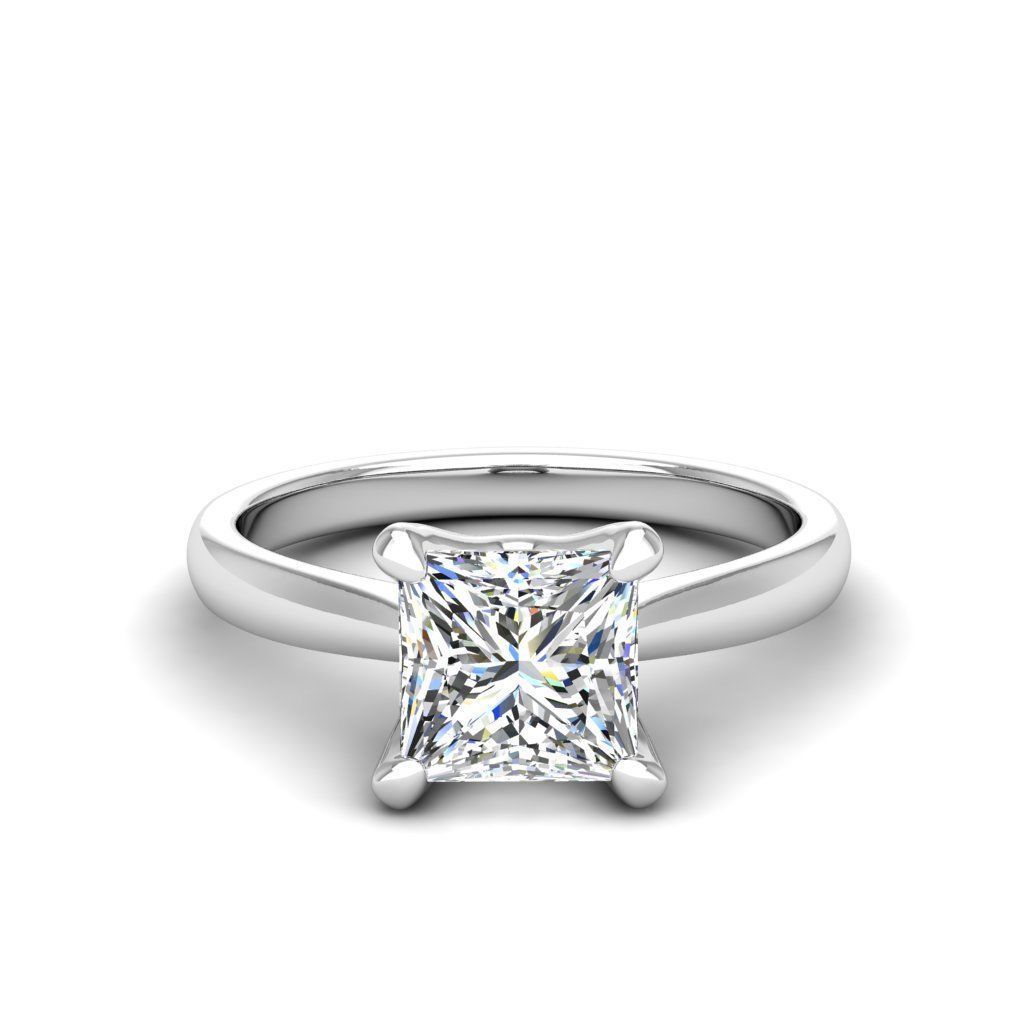Engagement ring Linda princess 3D print model_17