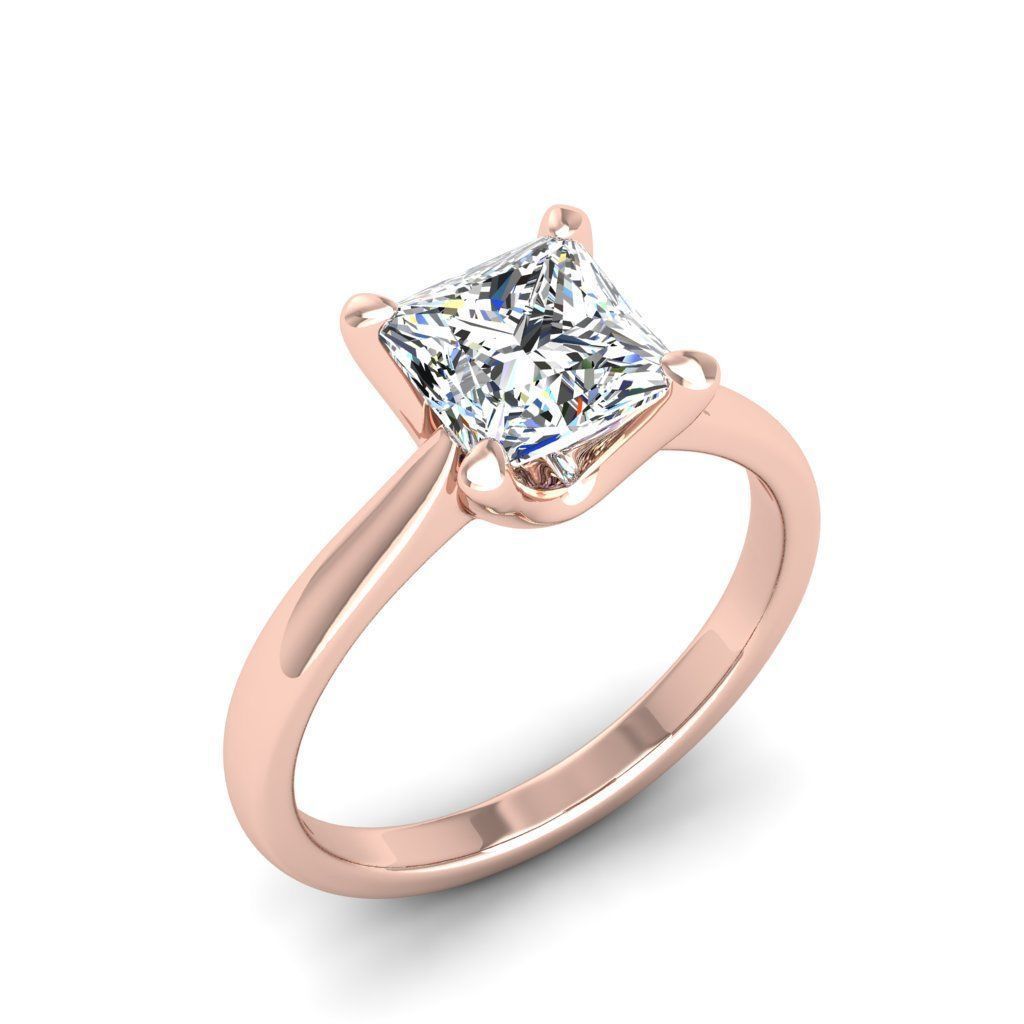 Engagement ring Linda princess 3D print model_26
