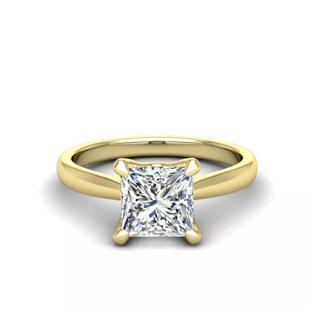 Engagement ring Linda princess 3D print model_0