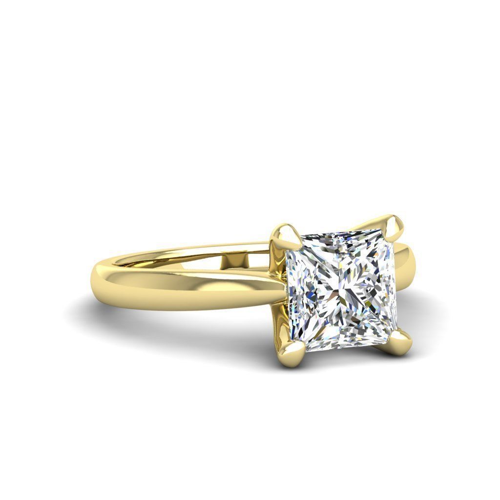 Engagement ring Linda princess 3D print model_28
